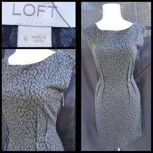 LOFT Black & Gray Dress - Size 6